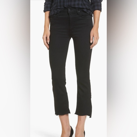 Mother The Inside Crop Step Fray Not Guilty Black Jeans 31 New NWT - Picture 1 of 10